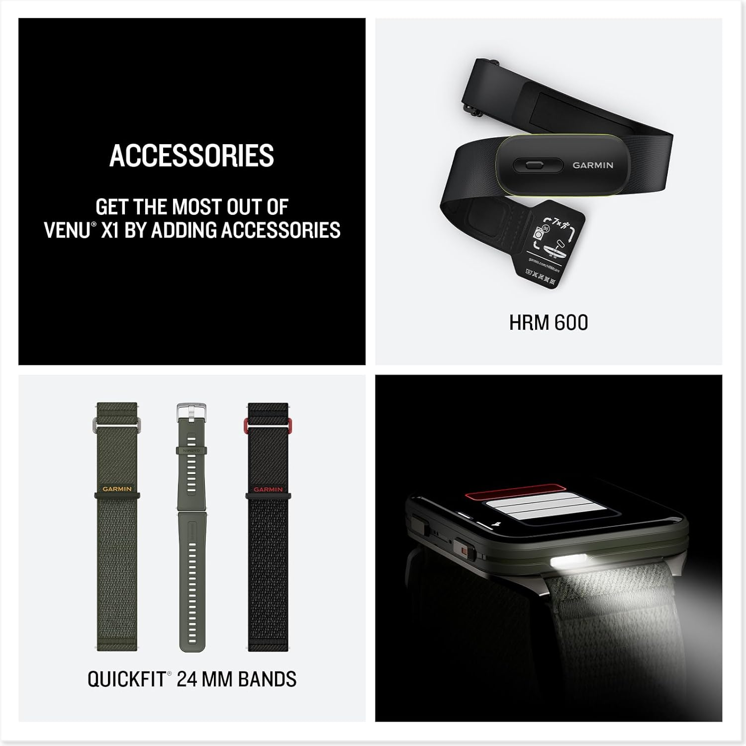 Garmin&reg; Venu&reg; X1, Thin and Lightweight GPS Smartwatch, AMOLED Display, Advanced Health and Fitness Features, Moss with Titanium Caseback and Moss Comfortfit Nylon Band image number 3