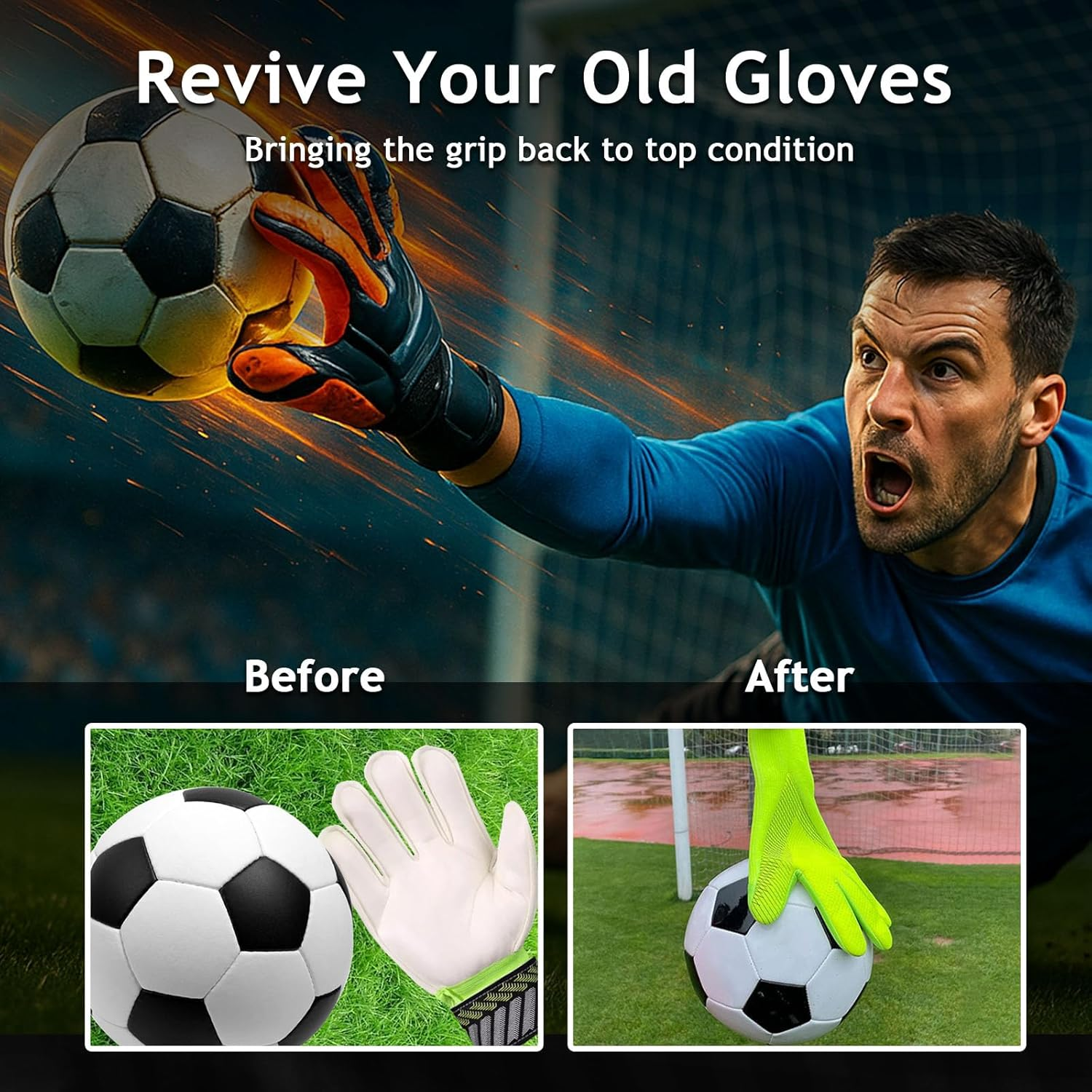 100Ml Glove Glue for Goalkeepers Spray, Enhanced Grip, Long-Lasting Bond, Goalie Glove Spray Suitable for All Soccer Goalkeeper Gloves image number 3