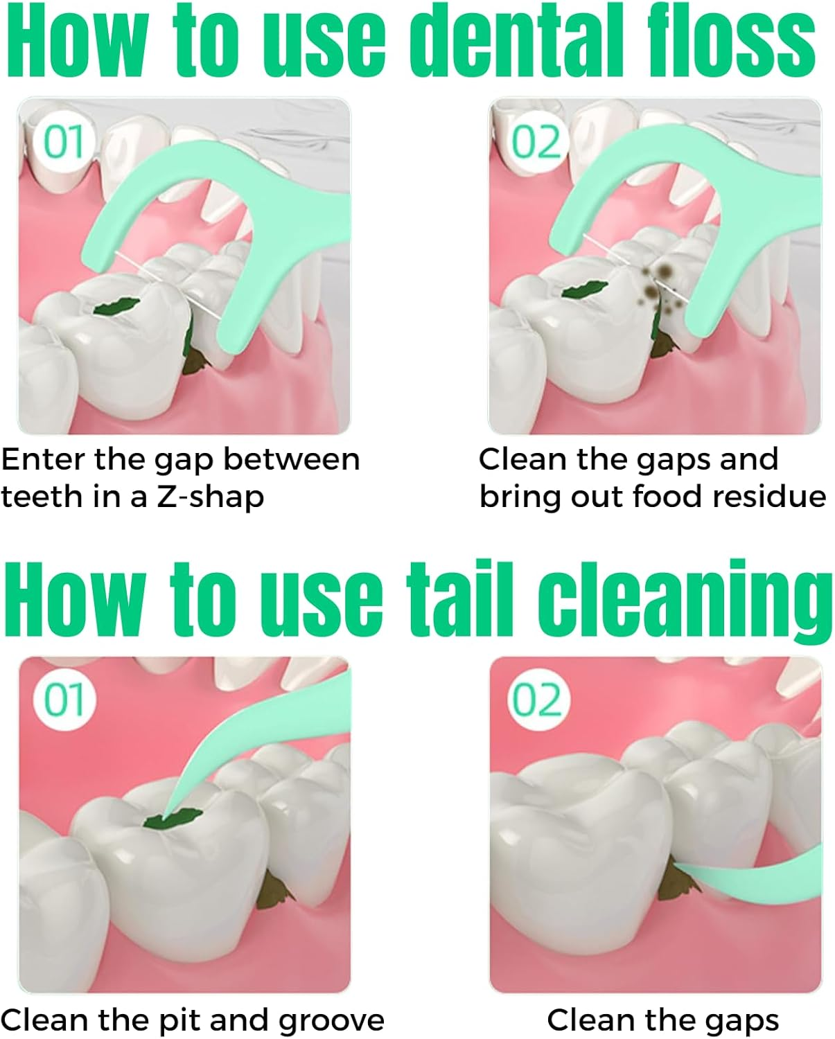 Dental Floss, Mint Toothpick Floss Picks,Teeth Stick,Tooth Picks,Teeth Cleaning, Deep Cleaning Teeth Stick Perfect for Dental Cleaning (100) image number 6