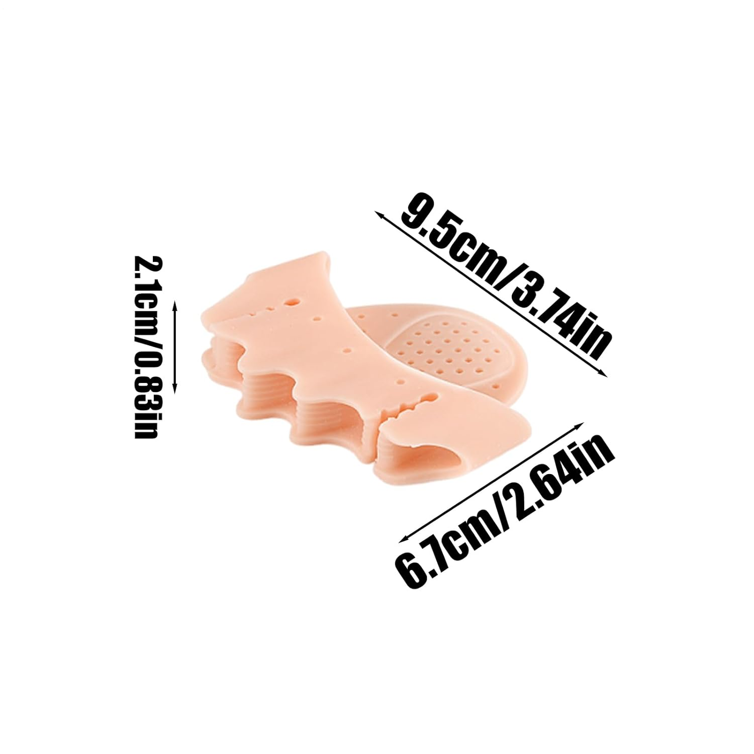 Toe Separator | 2X Silicone Toe Straightener | Forefoot Half-Size Pad Foot Corrector Cushion for Men Women Daily Use Exercise Dancing Walking Running High Heels Pedicure Home image number 2