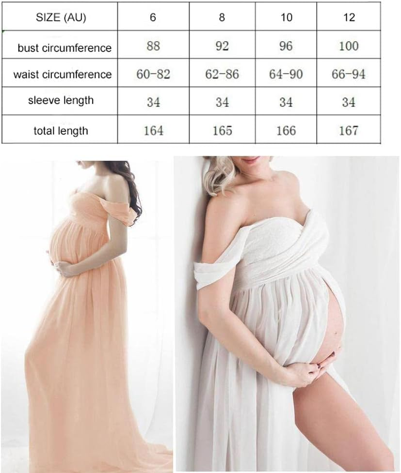 Off Shoulder Maternity Dress Skirts Maternity Photography, Pink M image number 2