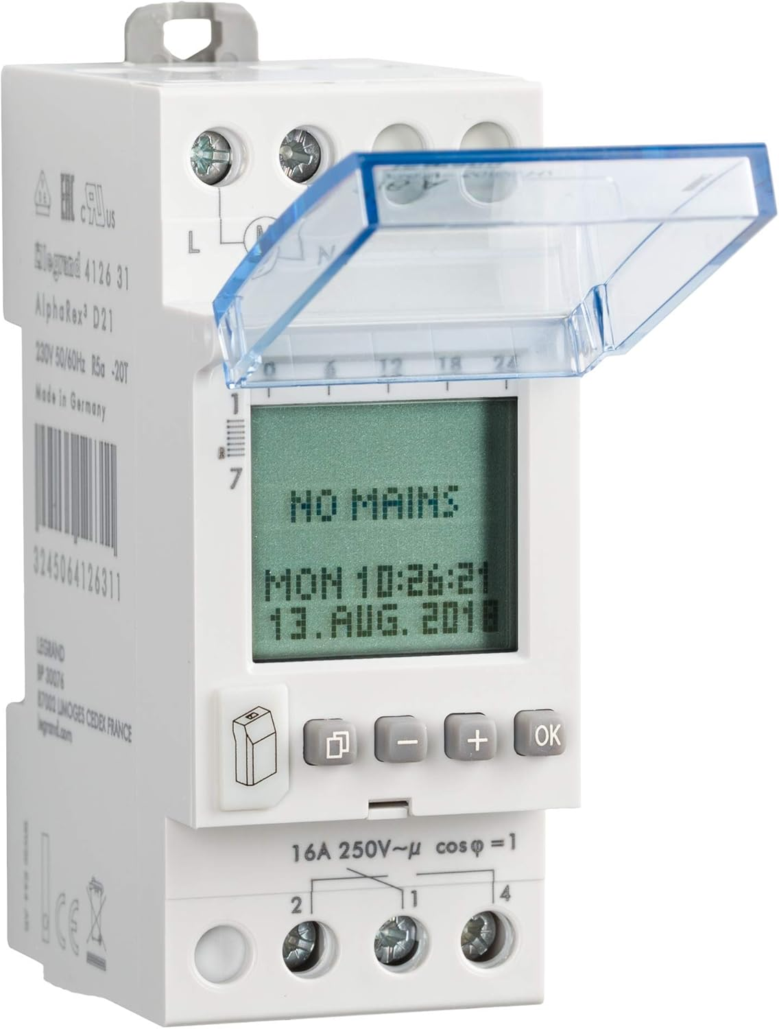 LEGRAND, Alpharex D21 412631 Digital Weekly Timer 1 Channel 2-Module with 56 Switching Programs for DIN Rail 230 V/50 Hz image number 6