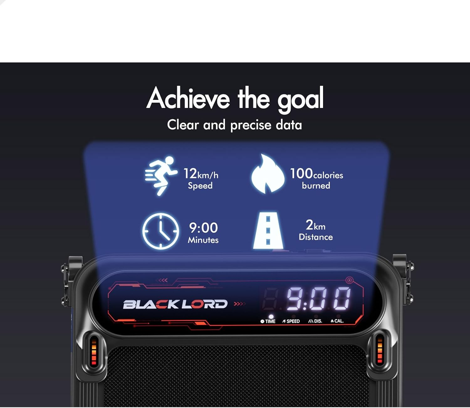 BLACK LORD X7-H Series Black Walking Pad under Desk with 3-Level Incline and Foldable Handle, 3.0HP Treadmill 11KM/H Max Speed, Jogging Running Machine for Home Gym Work Out image number 3