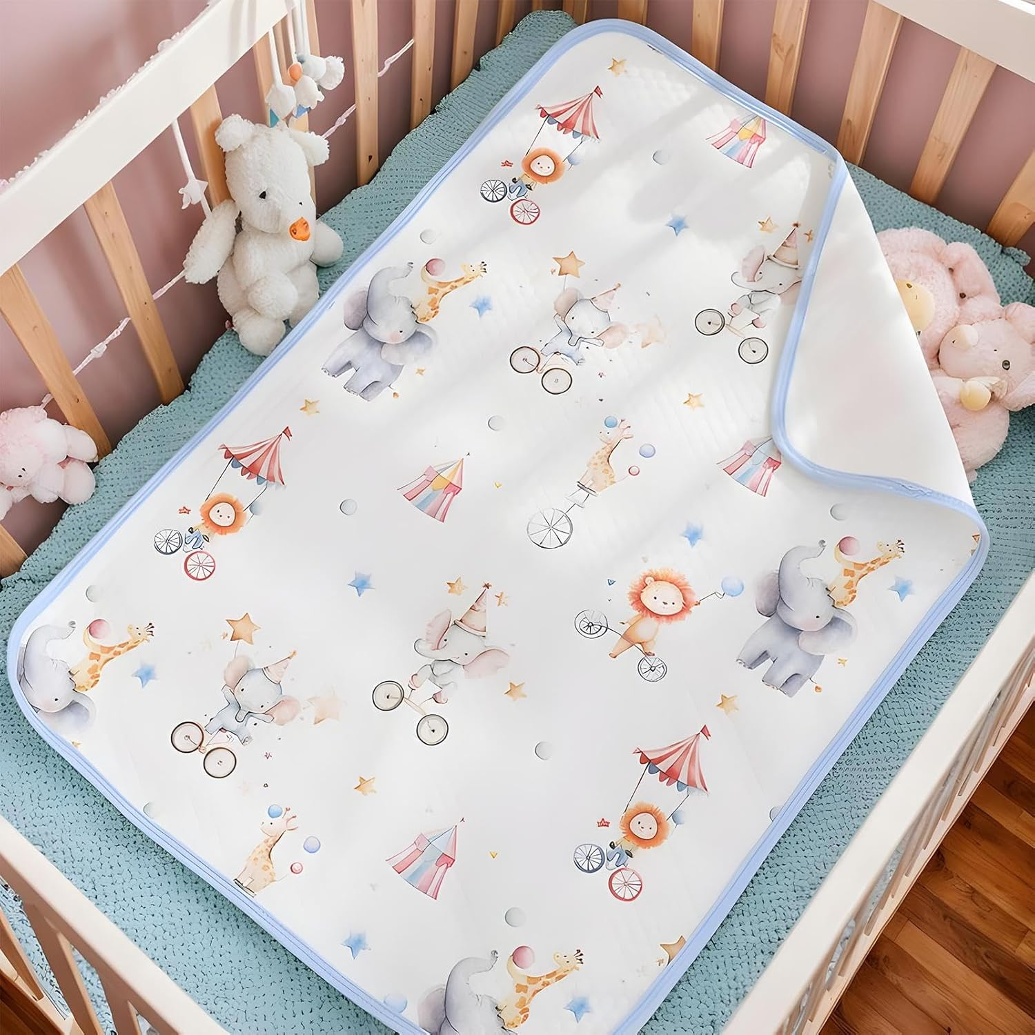 Waterproof Crib Mattress Protector - Crib Mattress Protector,Soft Breathable Bassinet Pee Liner Sheet for Overnight Protection Bedwetting Solution Potty Training Nursery Setup - B image number 2