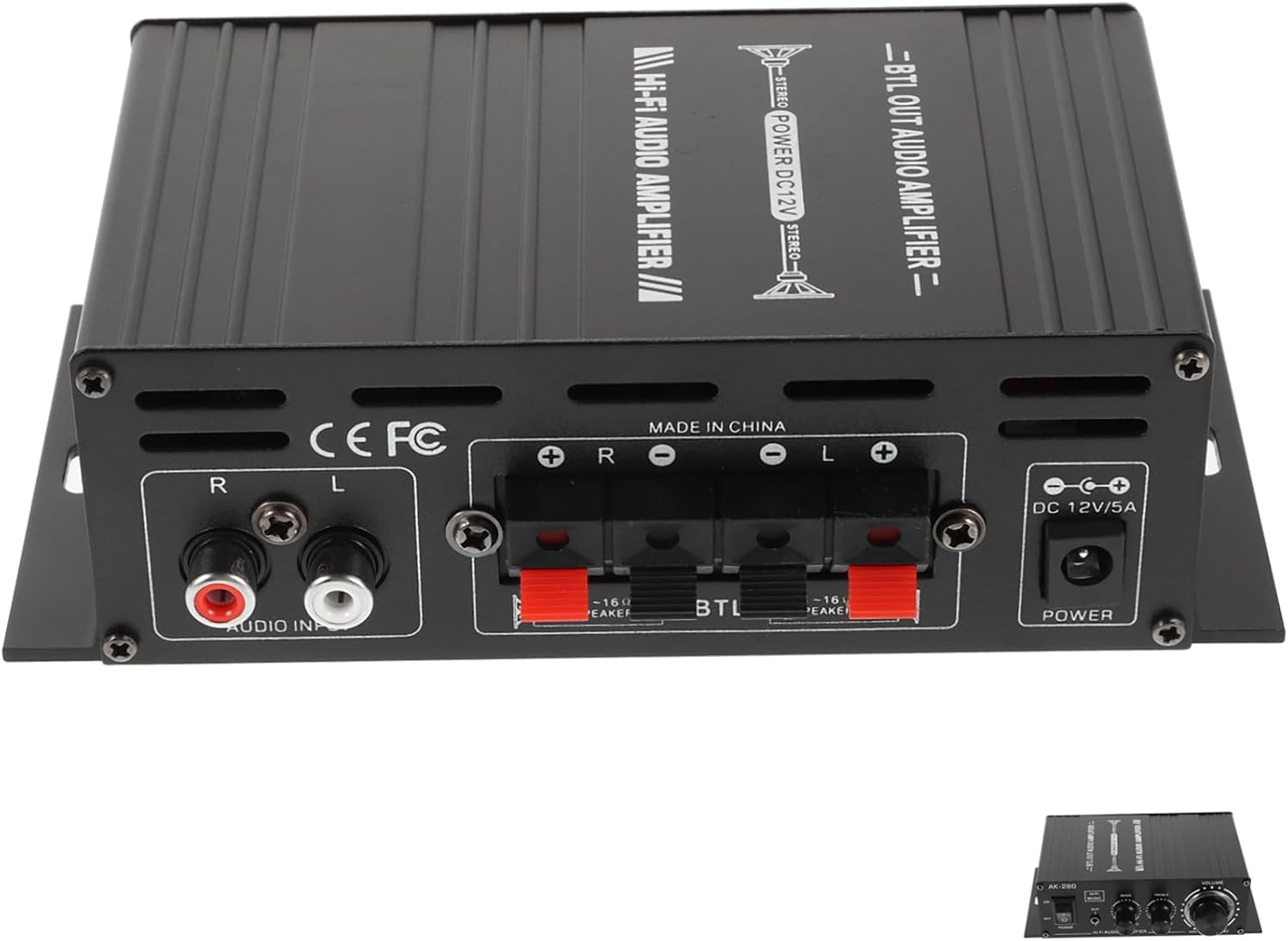 Mobestech 12V Portable Mini Audio Amplifier for Car Motorcycle Home and Computer Power Supply Compatibility Voice Amplification Compact Design image number 4