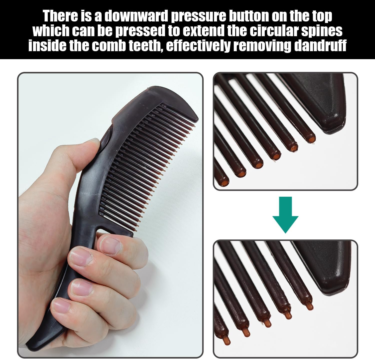 2 Pieces Massage Comb, Anti-Dandruff Comb, Long Handled Comb, Hair Care Comb, Hair Styling Accessories, Hair Care Accessories image number 2