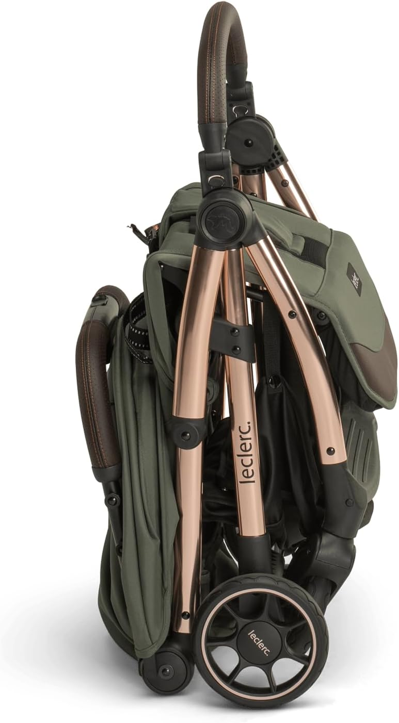 Leclerc Baby Influencer Baby Stroller (Army Green)- Compact Fold, Ultra-Light Weight & Compact 6.6Kg, Cot or Capsule, Travel Stroller, Airplane Overhead