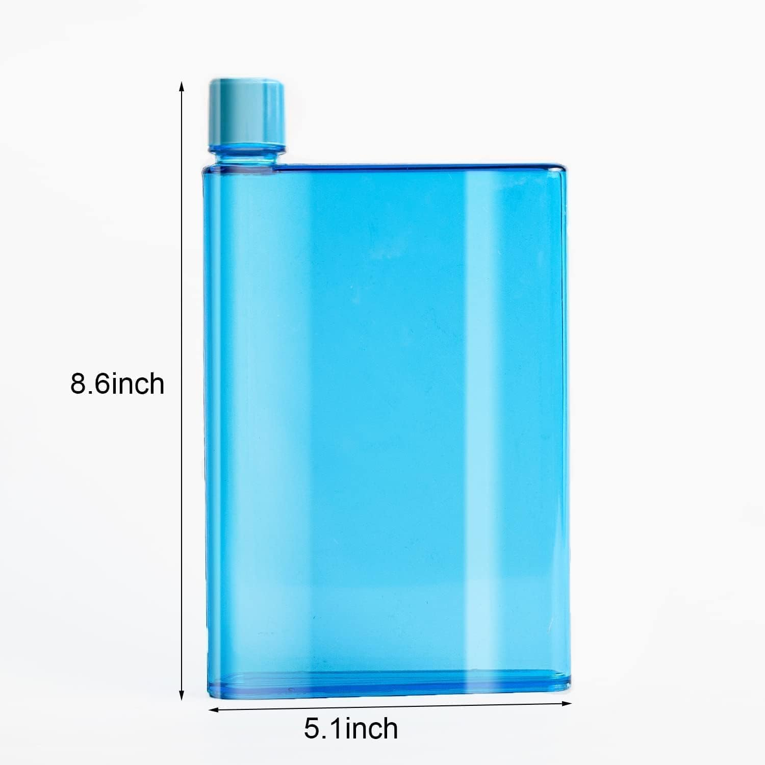2 Pcs Slim Flat Water Bottles, Reusable Bpa-Free & Leak-Proof, 420Ml Clear Water Bottle Fit in Purse or Pocket for Sports, School, Travel (Blue, 420Ml) image number 2
