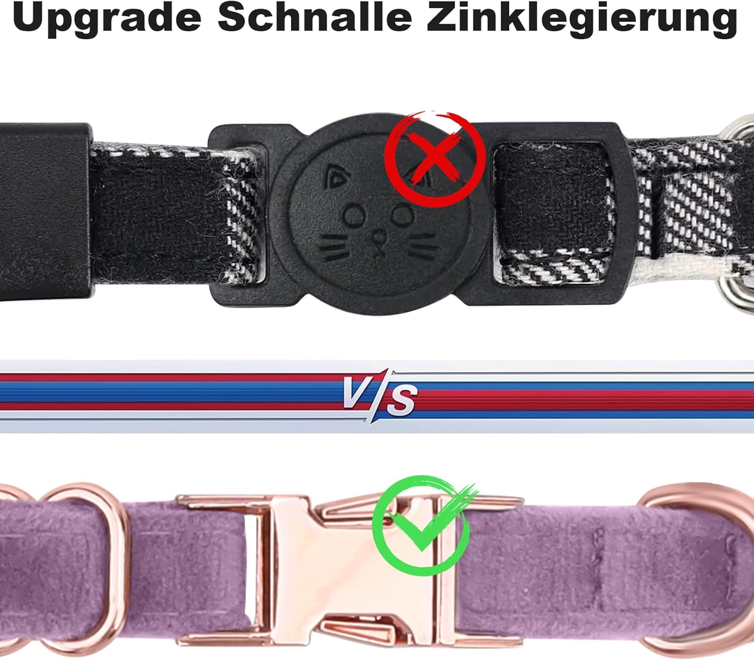 Asvin Velvet Cat Collar with Bell and Bow Tie, Adjustable Collar Cat for Weddings for Kitten Collar (Purple) image number 2