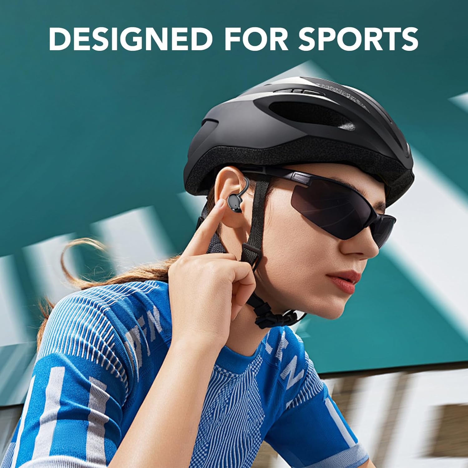 Wireless Earbuds, Bluetooth 5.3 Headphones with Earhook, 72Hrs Playtime, 4 ENC Noise Cancelling Mic, Deep Bass, LED Display, IP7 Waterproof,Over Ear Buds for Workout, Travel, Sport, Dark Black image number 6