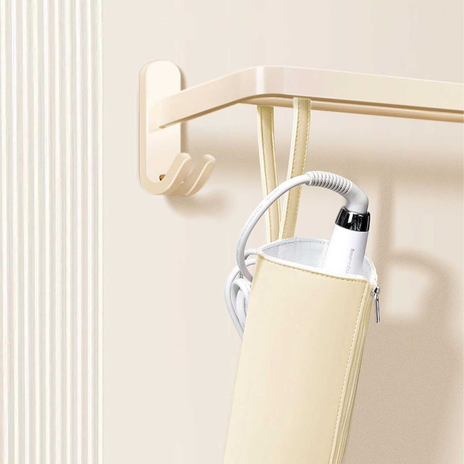 Reignsword Hot Iron Holder & Mat, Heat Resistant Hot Tools Organizer, Portable Hair Tools Travel Bag for Curling Irons, Flat Irons, Hair Straightener and Styling Tools (Beige) image number 5