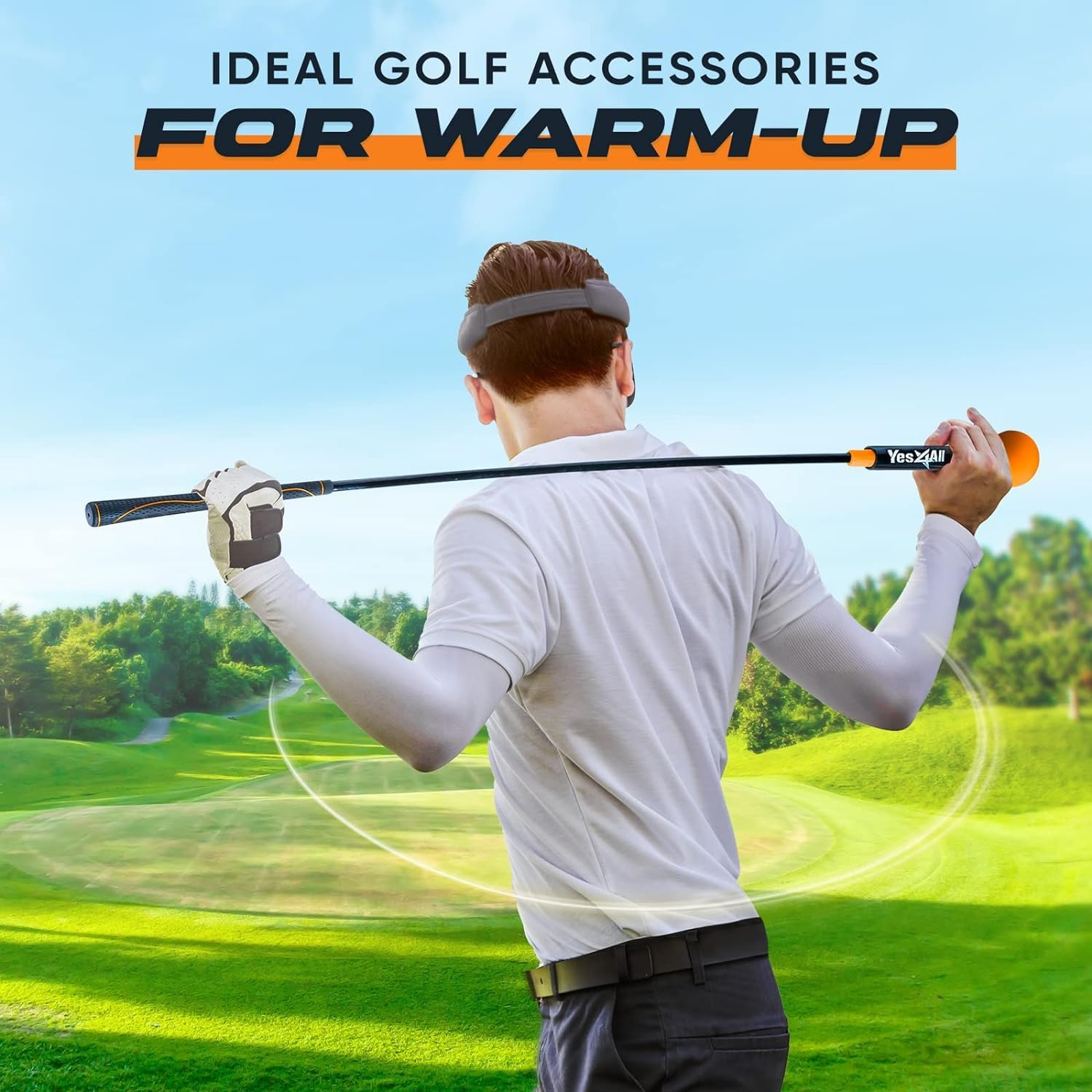 Yes4All 48 Inches Golf Swing Trainer Aid Great for Improving Rhythm, Flexibility, Balance, Tempo, Strength, Range of Motion and Warm Up image number 3