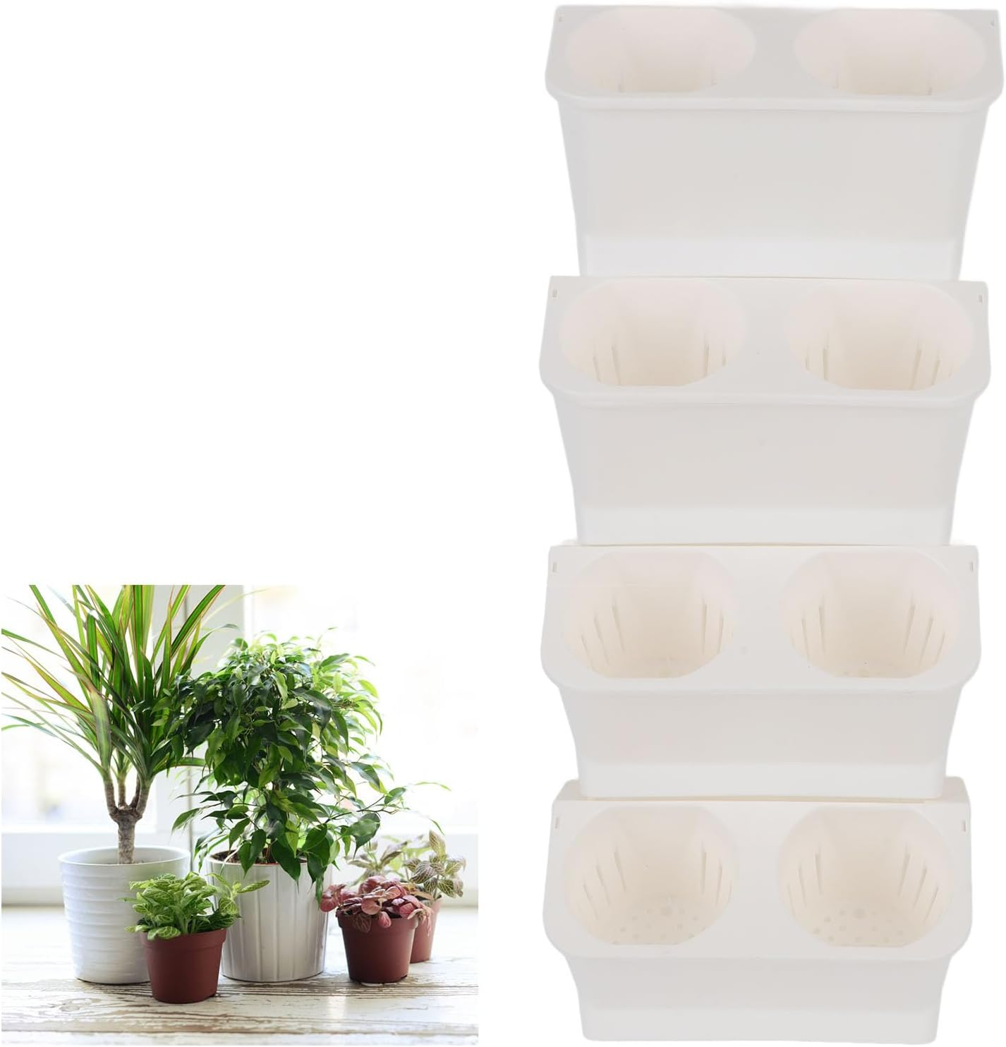 Hanging Vertical Wall Planter, Wall Hanging Planter, Vertical Garden Plant Holder, Hanging Planter Boxs for Garden Balcony Yards Home Decor (Dark Green)