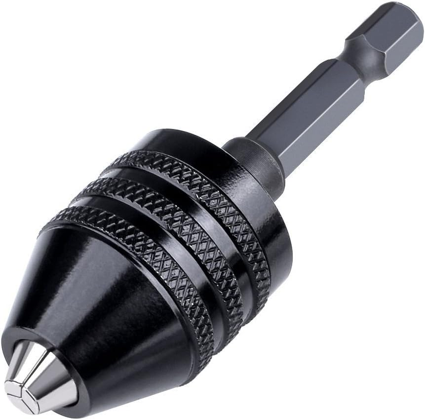 Hymnorq 1/2-Inch Keyless Drill Chuck with SDS plus Shank Adapter &ndash; 1.5-13Mm (1/16" - 1/2") Capacity, 1/2-20UNF Mount &ndash; Heavy Duty All-Metal Self-Tightening Converter for Rotary Hammers