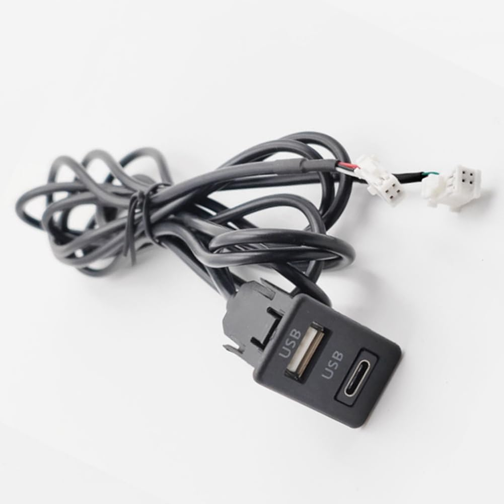 Car Dash Mount Usb+Type-C Port Panel Interface Extension Cable Adapter Car Dashboard Vehicle Navigation USB Socket image number 4
