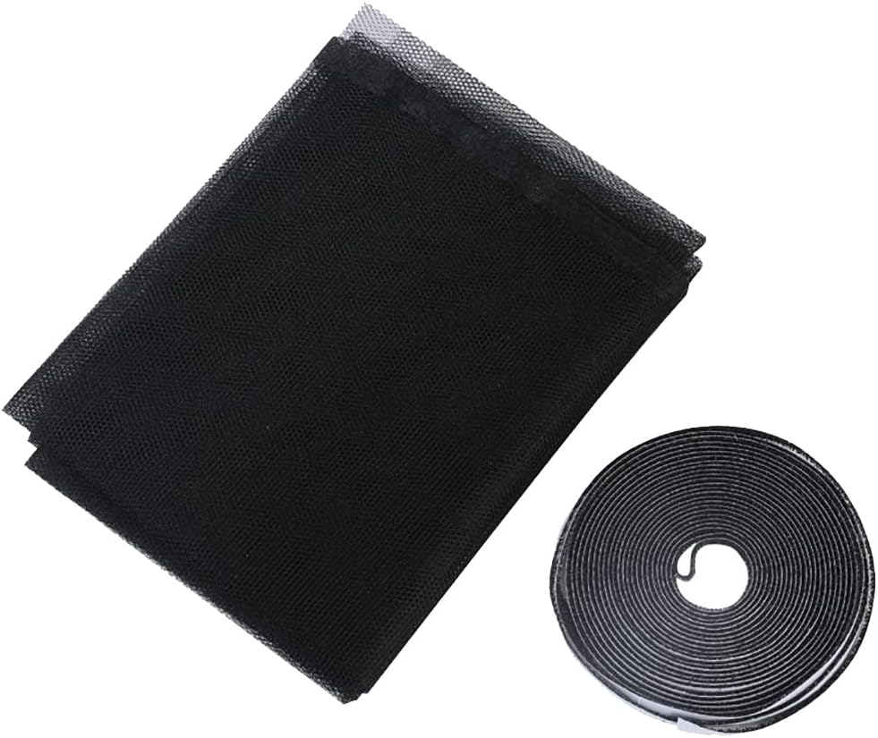2X Insect Fly Mosquito Cover Screen Window Netting Mesh Kit Wasp Net Curtain Bug Black -1.3M X1.5M