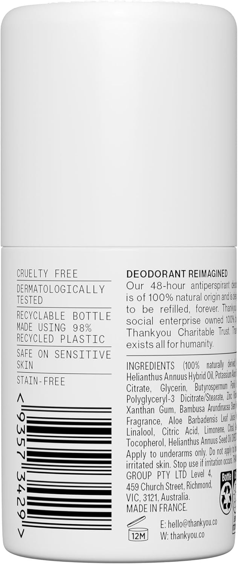 Thankyou Cypress and Cedar Antiperspirant Deodorant 50 Ml image number 6