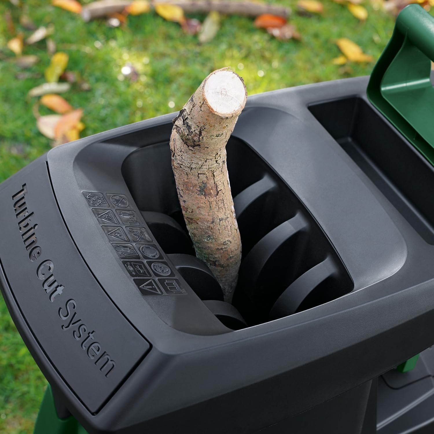 Bosch 2300W Quiet Corded Electric Turbine Shredder Mulcher, Fast Auto Shredding of Greenery, Hard/Soft Wood & Palm Fronds, 42Mm Cutting Capacity, 53L Collection Box (AXT 23 TC). Made in Europe image number 3