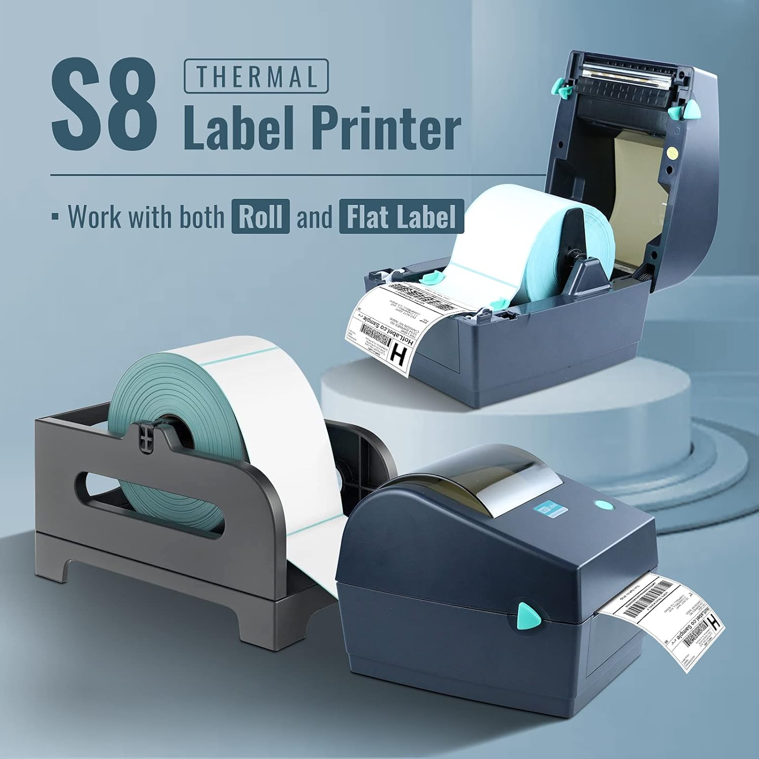 Hotlabel S8 Shipping Label Printer, 4X6 Direct Thermal Label Printer for Shipping Packages, Amazon Shopify Fedex USPS Product Barcode Sticker Maker Machine, Address Mailing Postage Labels image number 1