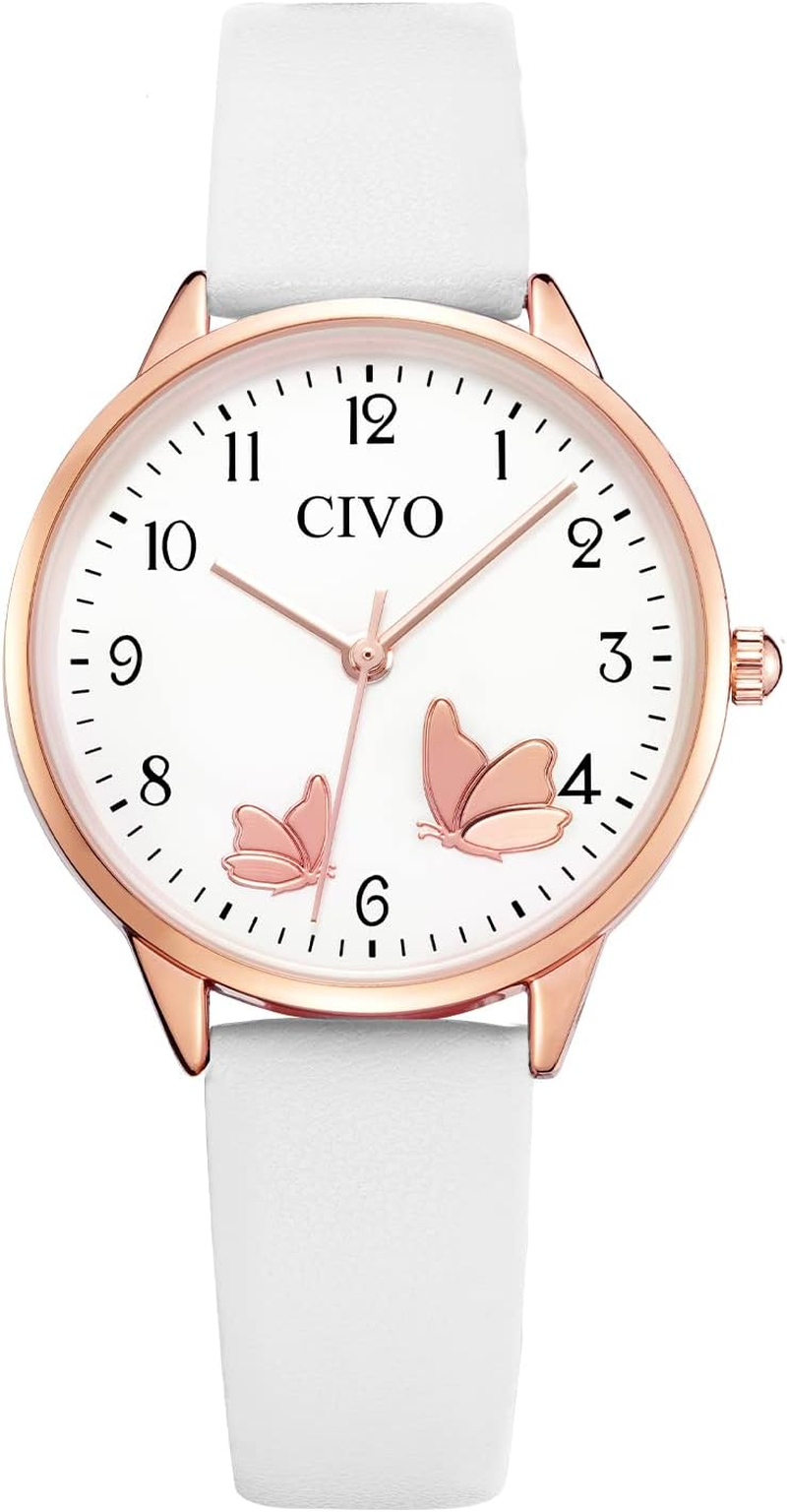 CIVO Watches for Women Leather Analog: Quartz Wrist Watch Waterproof Fashion Easy to Read Business Elegant Ladies Watches