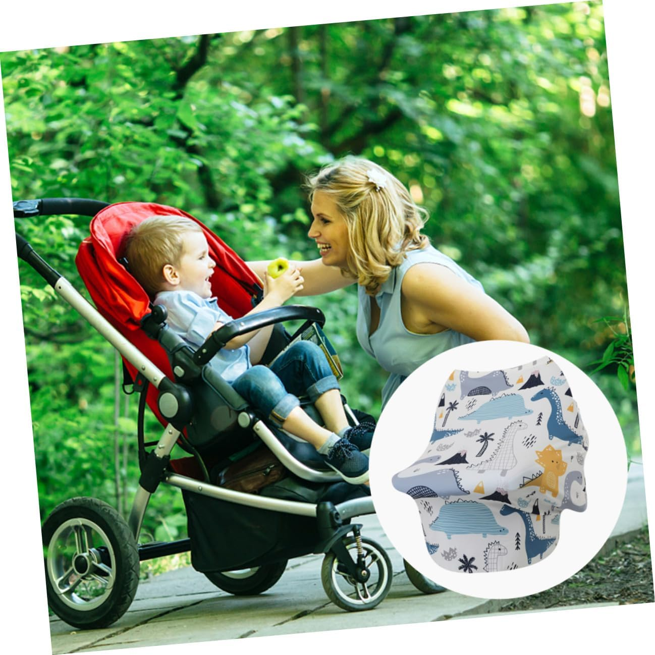 Multifunctional Cotton Nursing Cover Stroller Shield Breathable Anti-Exposure Breastfeeding Cloak Scarf for Outdoor Travel and Care image number 5