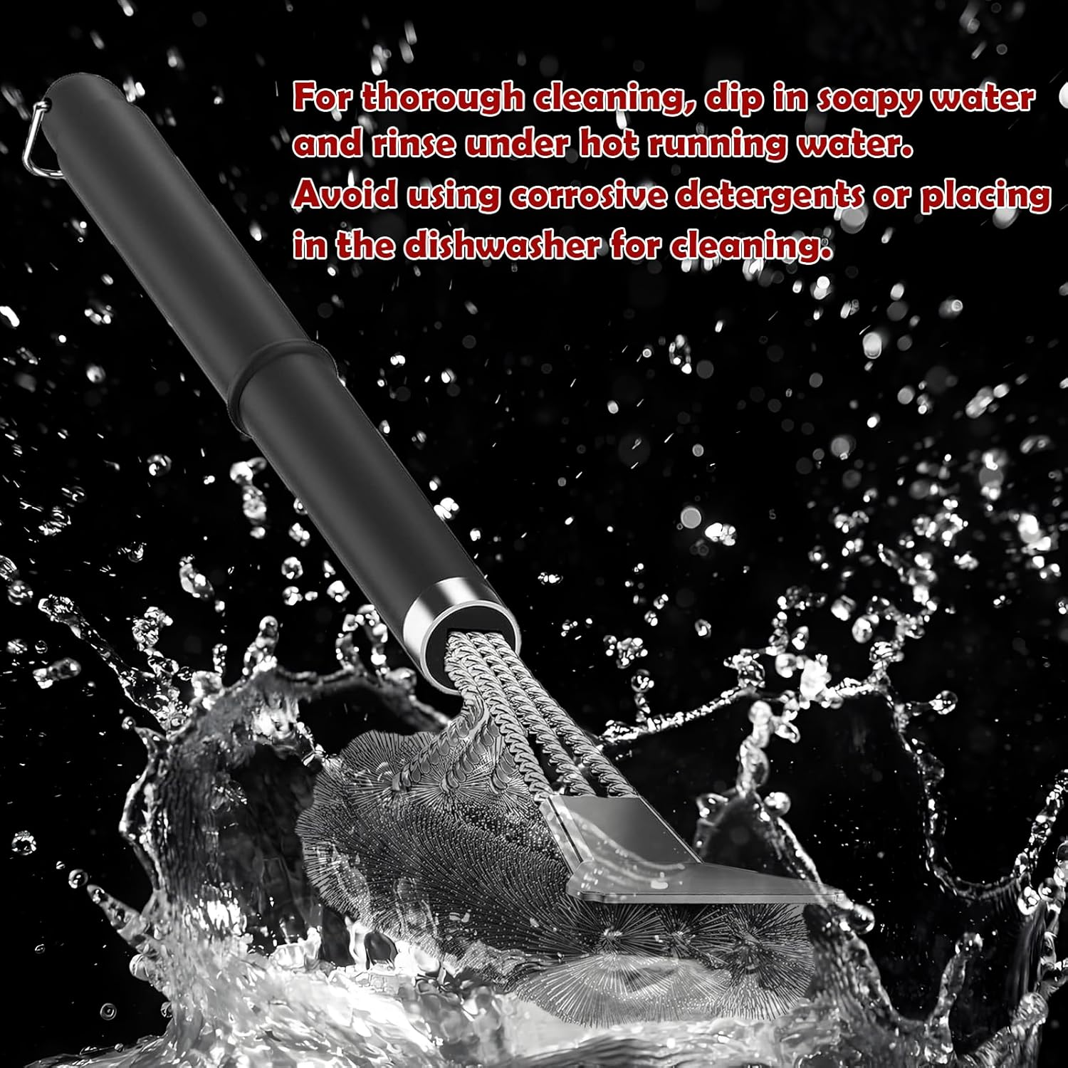 Heavy Duty BBQ Grill Brush with Extra Long Handle, Stainless Steel Bristles Scraper, Ideal for Charcoal Gas and Electric Grill Cleaning image number 1