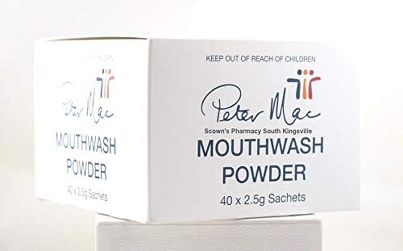Peter Mac Mouthwash Powder 40 X 2.5G Sachets Sodium Biocarbonate Oral Hygiene