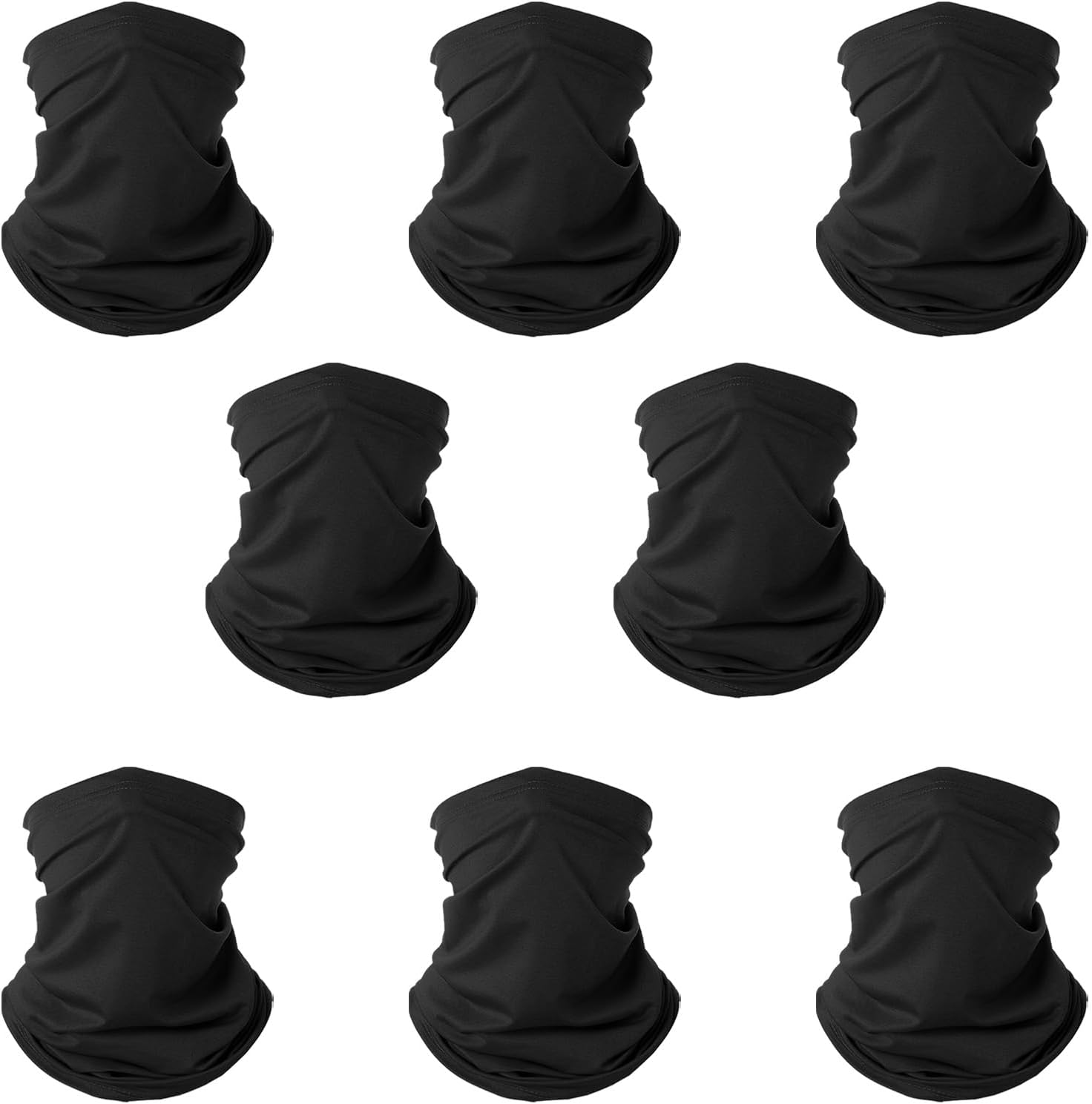 8 Pack Neck Gaiter Balaclava Gator Bandana Face Mask Cooling UV Protection Face Cover Neck Scarf for Men Women