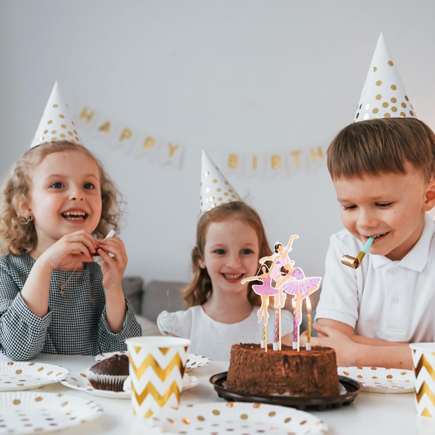 Aomhrek Ballerina Cake Topper Set, 8 PCS Personalised Cupcake Toppers for Girls, Princess Cake Toppers, Perfect for Cupcakes and Birthday Parties image number 6