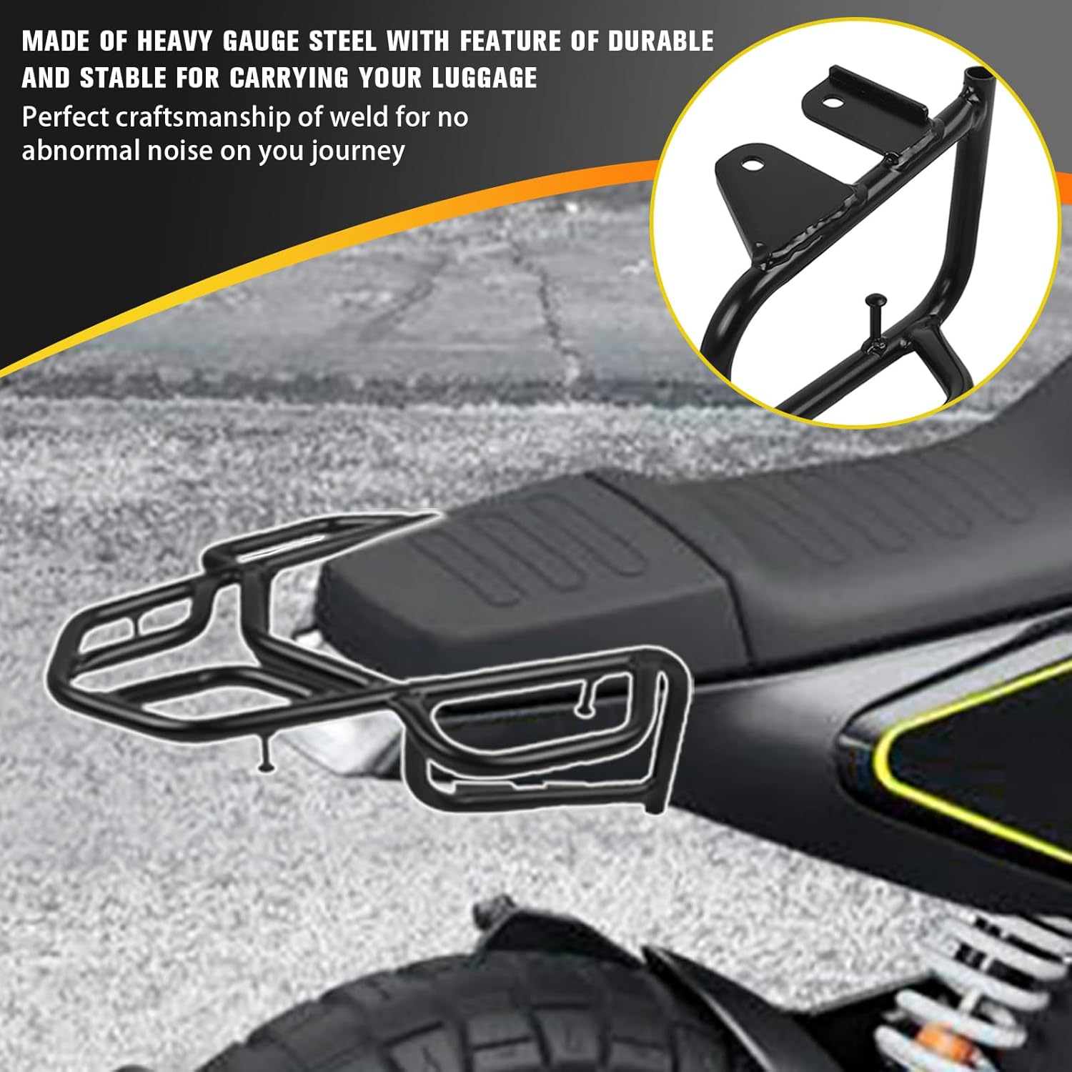 Motorcycle Rear Rack Luggage Rack Cargo Storage Carrier for Husqvarna SVARTPILEN VITPILEN 401 2018-2021 SVARTPILEN 125 2018-2023 SVARTPILEN 125 2021-2023, HJHU01 image number 5