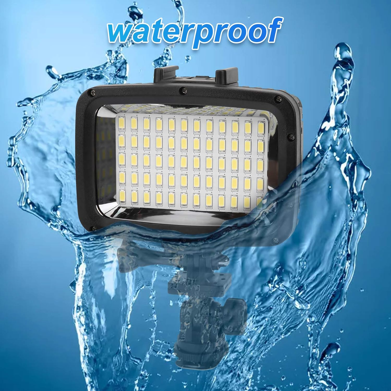 Underwater Lights Diving Light, 40 M Waterproof LED Diving Fill Light, 5500-6000 K Professional SLR Camera Fill Light with 3 Colours Soft Light Panels image number 5