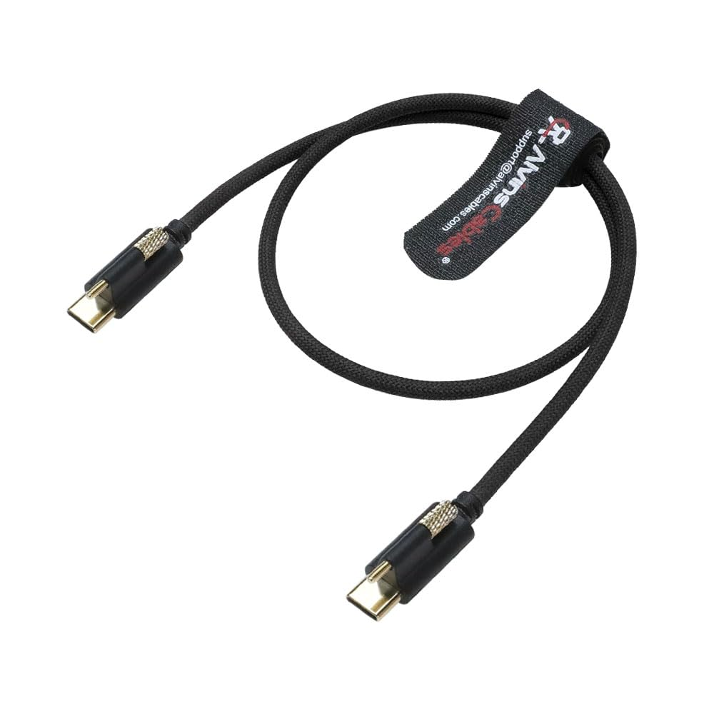 Alvin'S Cables Locking USB-C to USB-C Power Cable Ultra-Flexible for Blackmagic Pyxis Monitor,Ursa Cine EVF, USB-C 3.2 10Gbps Data Transfer Cable for Blackmagic Micro Studio 4K G2 0.5M
