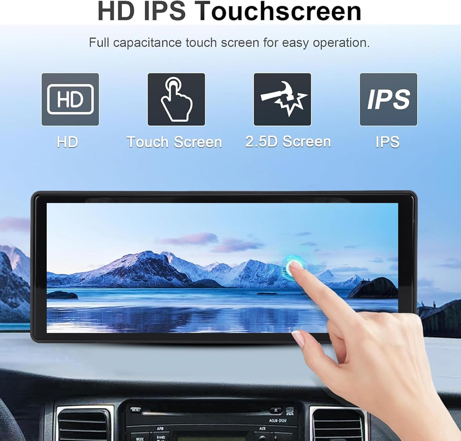 10.26In Touch Screen Carplay Android Auto Car Stereo, Car Play Navigation Voice Control Multimedia Player with Backup Camera, Mirror Link for Ios Android, Handsfree Call Music image number 1
