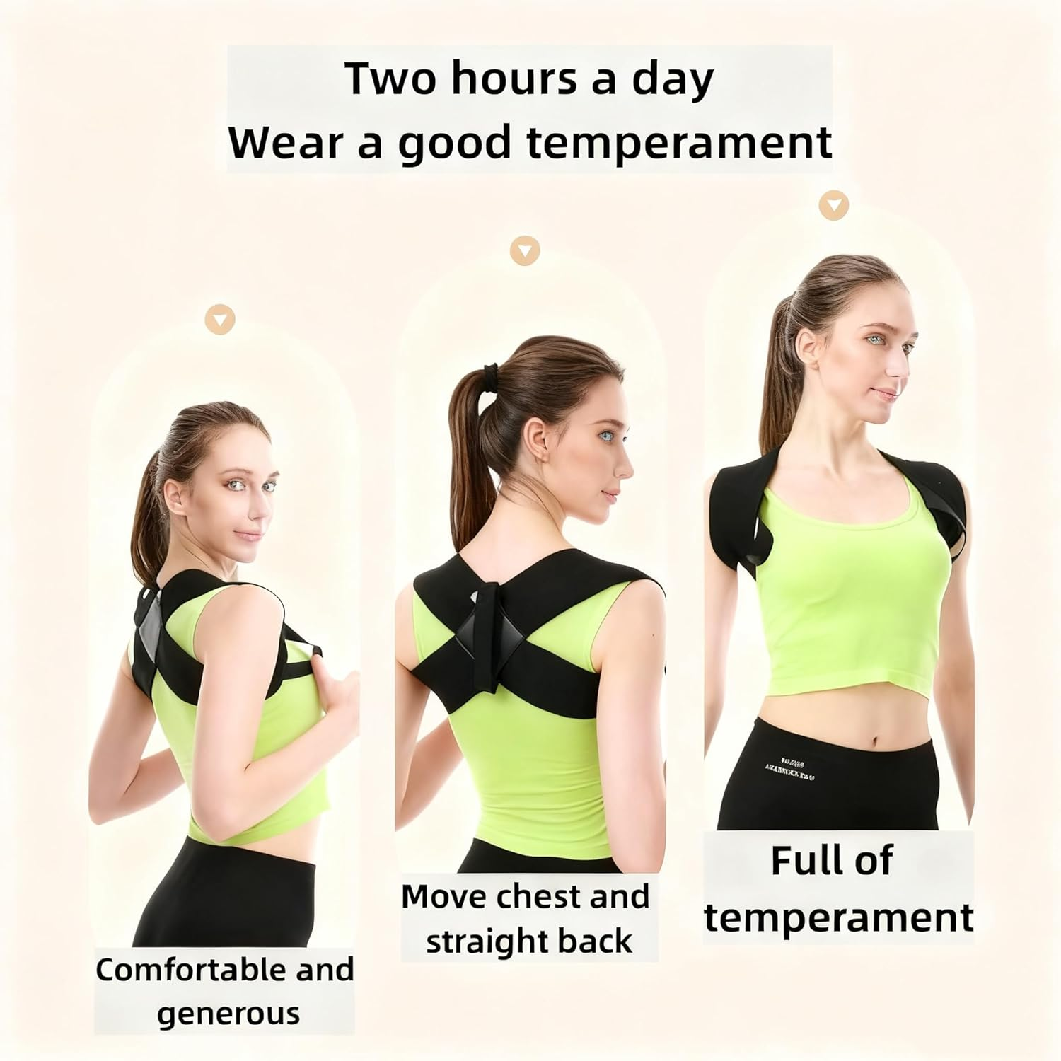 Posture Corrector for Women & Men, Breathable Back Brace for Neck, Shoulder & Back Pain Relief, Adjustable Posture Support for Desk/Computer/Phone Use image number 1