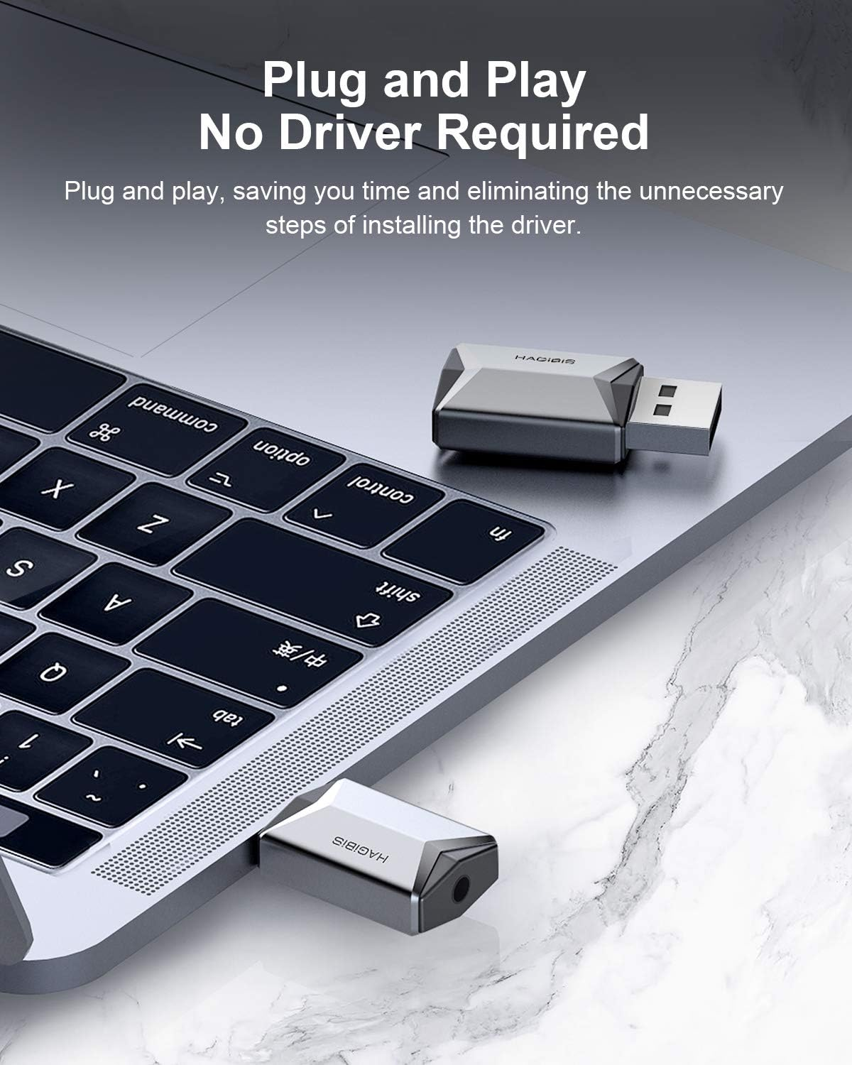 Hagibis USB External Sound Card Adapter Alloy 2 in 1 USB to 3.5Mm AUX TRRS Headphone and Microphone Jack Audio Adapter Mic Stereo Sound Card for Windows, Mac, PC, Laptops, Desktops, PS4, PS5 (Grey) image number 4