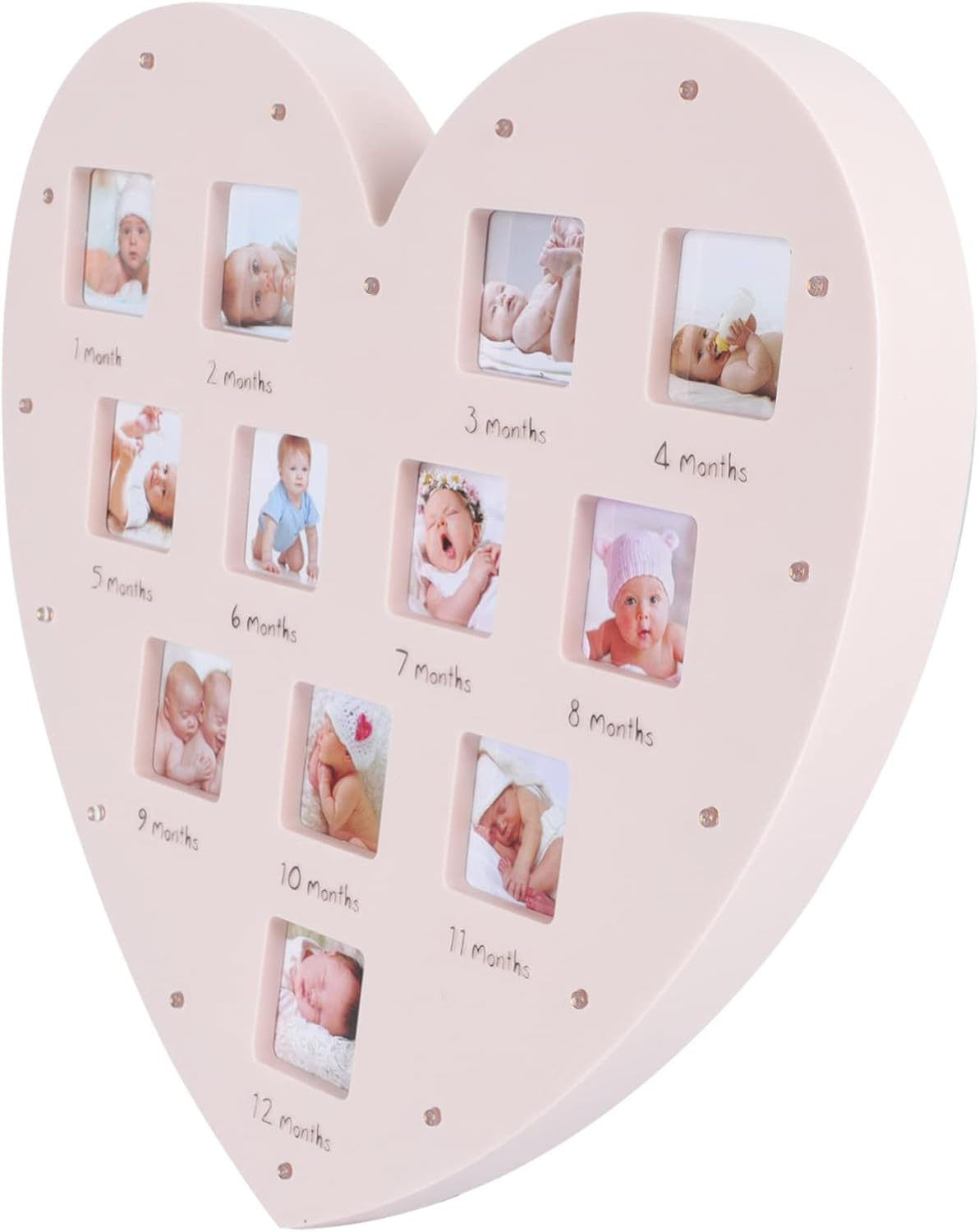 Photo Frame Growth Record Announcement for First Birthday Decor Heart Shape Picture Frame image number 5