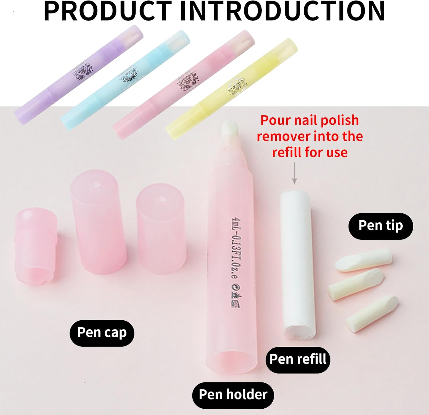 4Pcs Nail Polish Cleaning Pens，Quick-Clean, Efficient Remover ，Edge Corrector for Salon & Home image number 1