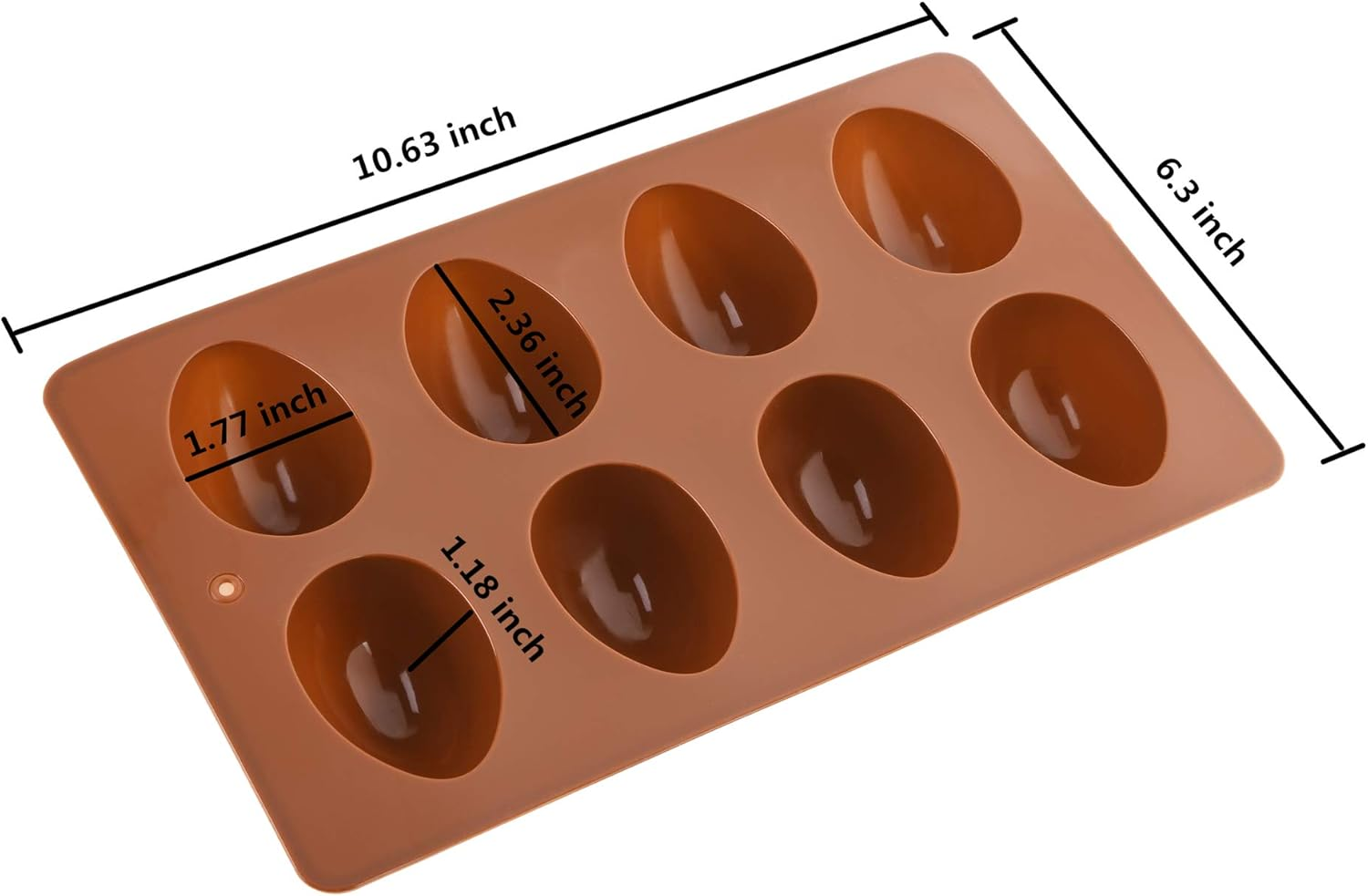 Mirenlife 8 Cavity Silicone Egg Pan, Egg Tray, Egg Shape Ice Tray, Silicone Baking Supplies for Cake Decorating, Chocolate, Candy, Jello, Baking Pan for Muffin, Bread and More, Set of 2 image number 6