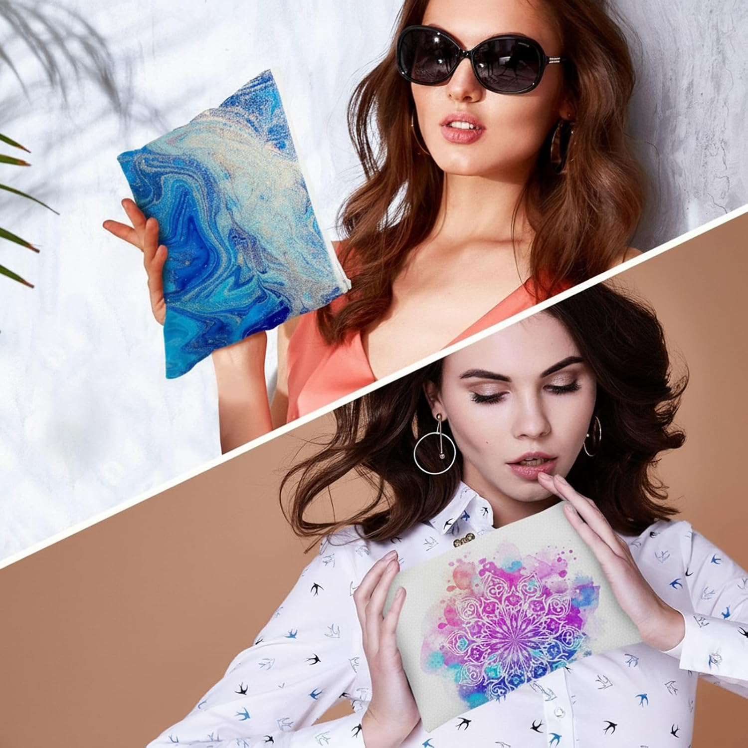 Frienda 50 Pcs Sublimation Blank Canvas Makeup Bags Bulk DIY Heat Transfer Canvas Pen Case Pencil Cosmetic Makeup Bags Clear Sublimation Blank Pouch with Zipper (3 Sizes,White) image number 2