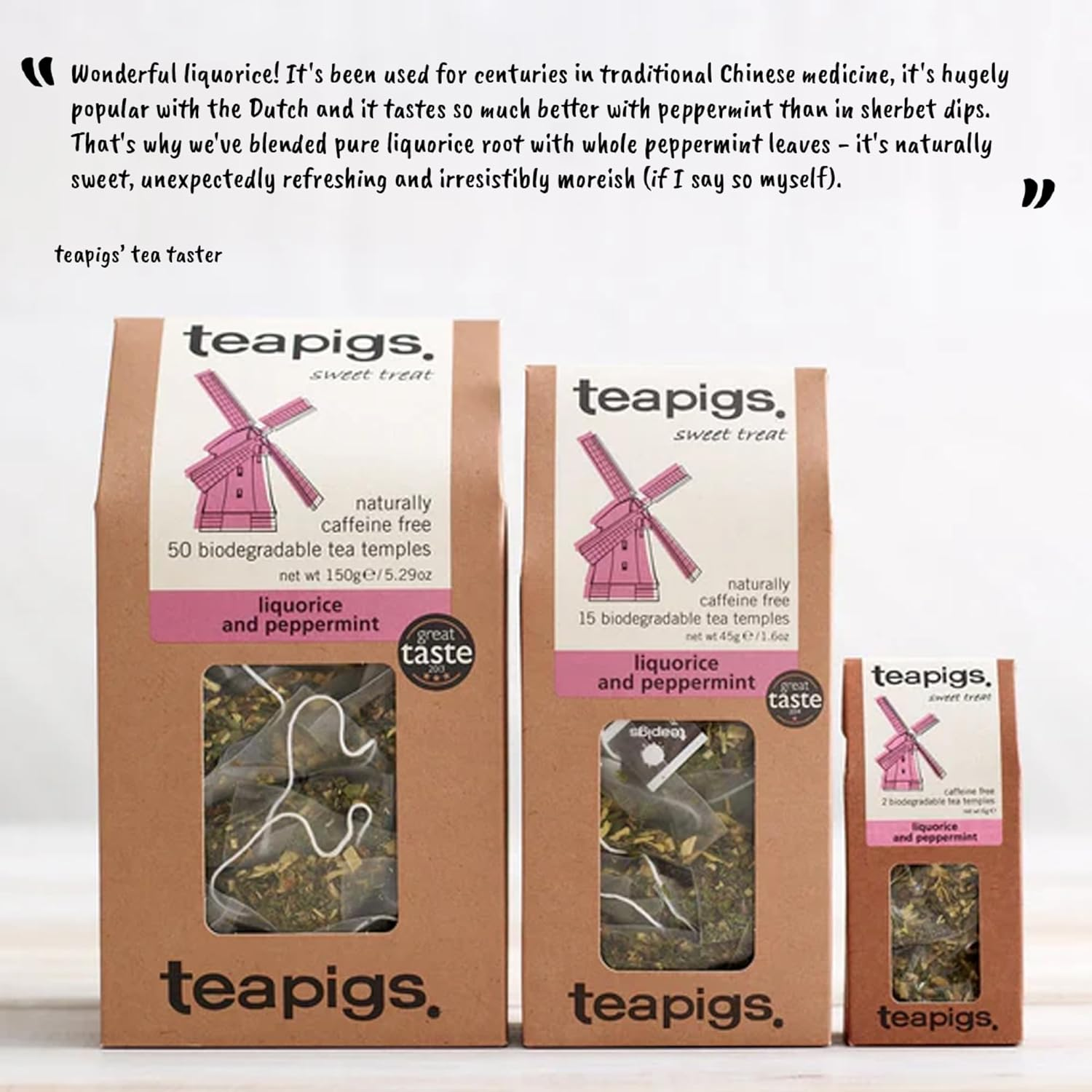 Teapigs Liquorice and Mint Tea 50 Biodegradable Tea Bags image number 5