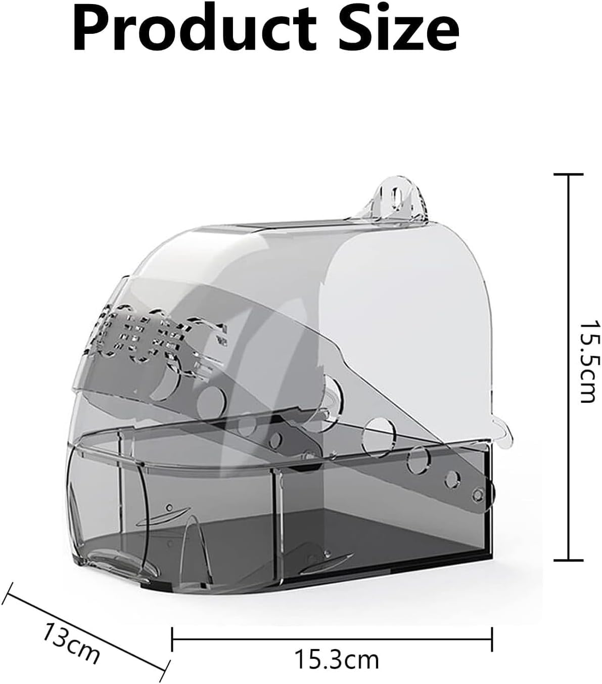 1Pcs Bird Bath Cage, Cockatiel Bird Bath Bird Bath Cage, Cleaning Pet Supplies Bird Clean Bathtub with Hanging Hooks and Bottom Drawer, Bird Shower with Convenient Removable Tray (Transparent) image number 1
