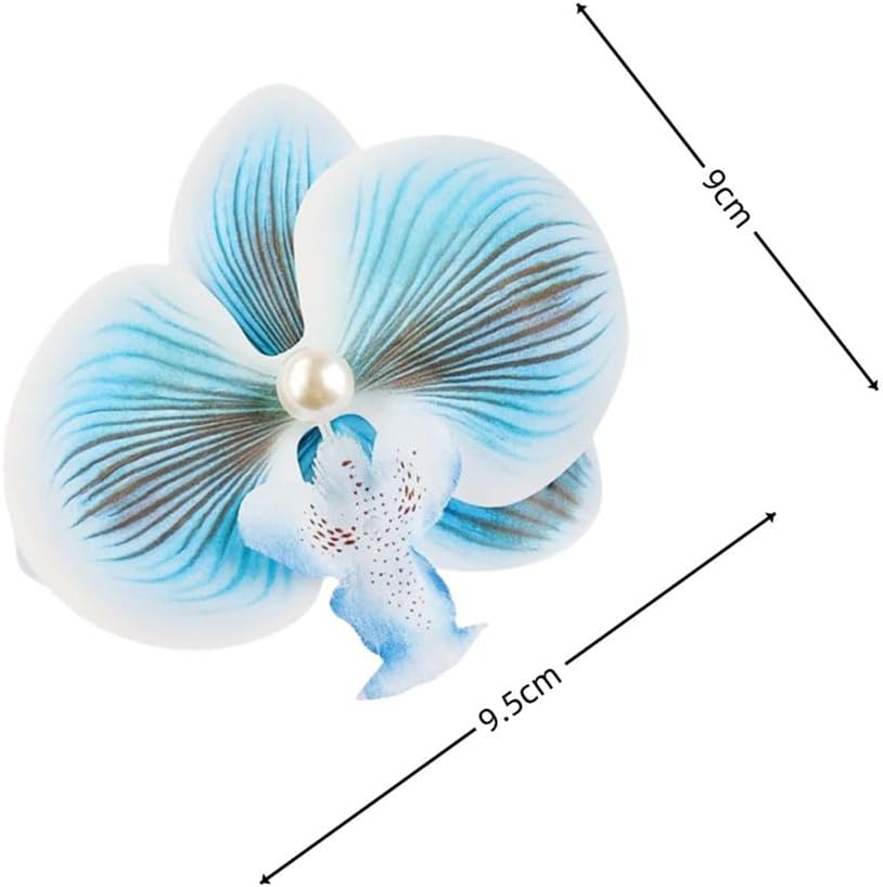 10Pcs Orchid Hair Clips Hawaiian Hair Flowers Bohemian Flower Hairpin Fabric Flower Hairpins Hair Clips Beach Wedding Bridal Hair Accessories image number 4