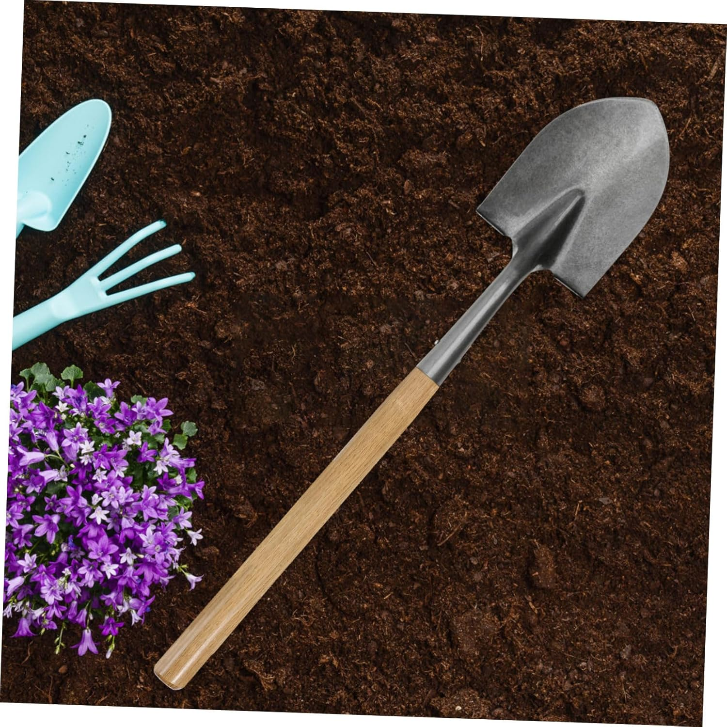 PLAFOPE Heavy Duty Solid Wood Shovel Handle Thickened Farming Tool Replacement Handle for Gardening and Agricultural Work, 38Cm Hardwood Wooden Stick image number 2