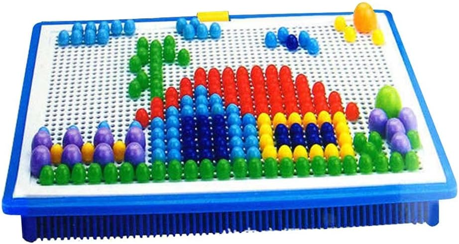 296Pcs Mushroom Nails Pegboard, Educational Colourful Mushroom Nails Jigsaw Puzzle Building Bricks, Creative DIY Mosaic Toys, Birthday Girls Boys image number 3