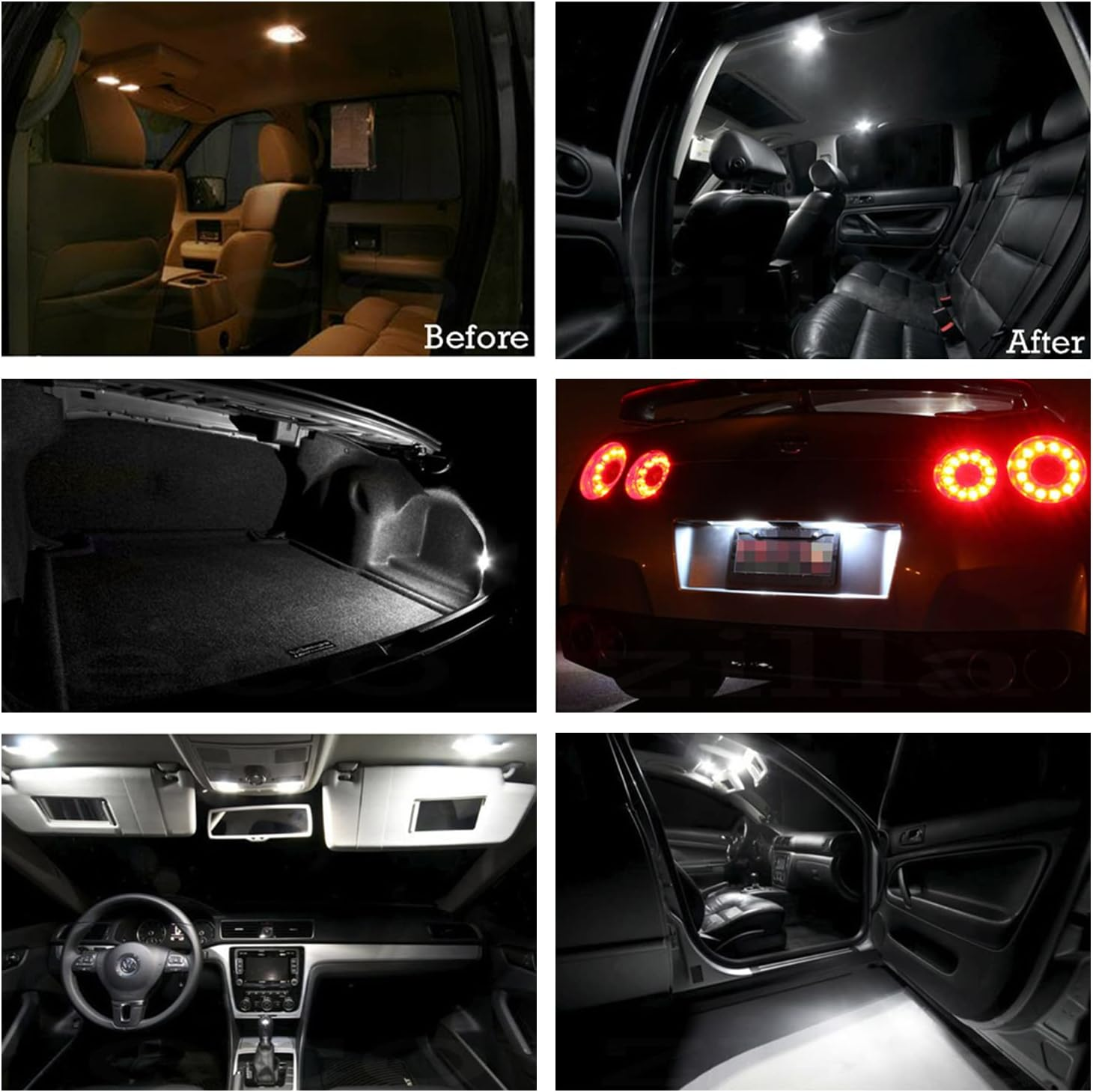 12Pcs Super Bright 6000K White LED Interior Light Kit Package for Toyota Land Cruiser 100 Series 1998 1999 2000 2001 2002 2003 2004 2006 2007 Interior Map Dome Trunk Door Light Bulbs image number 3