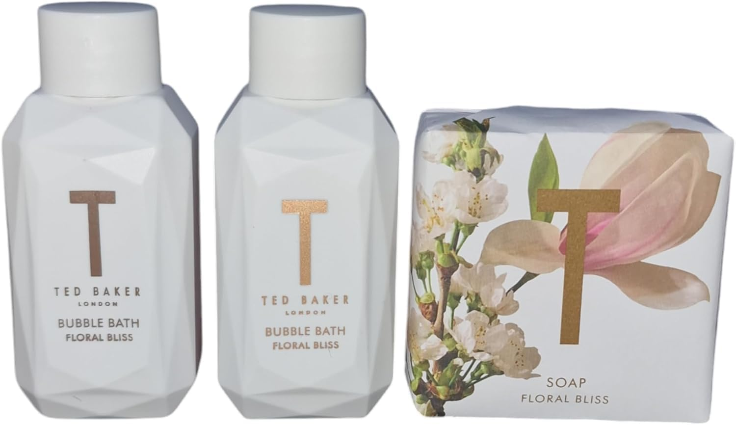 Ted Floral Bliss 3 Pcs Set - Soap Bar 90G and 2 X Bubble Bath 50 Ml Each, Mini Travel Size