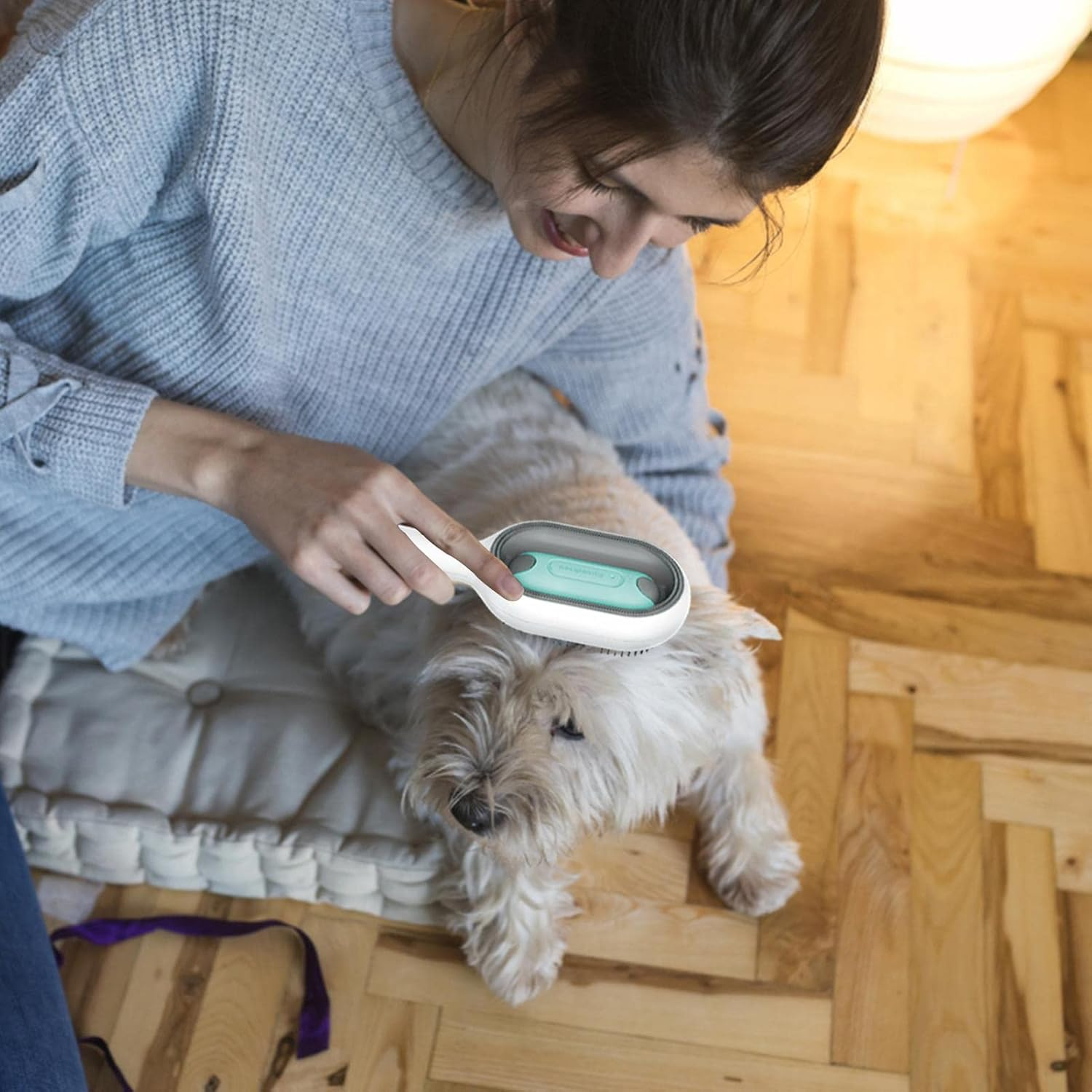 GTVGJH Pet Brush, Self Cleaning Slicker Brush for Cats & Dogs, All Hair Types, Green image number 4