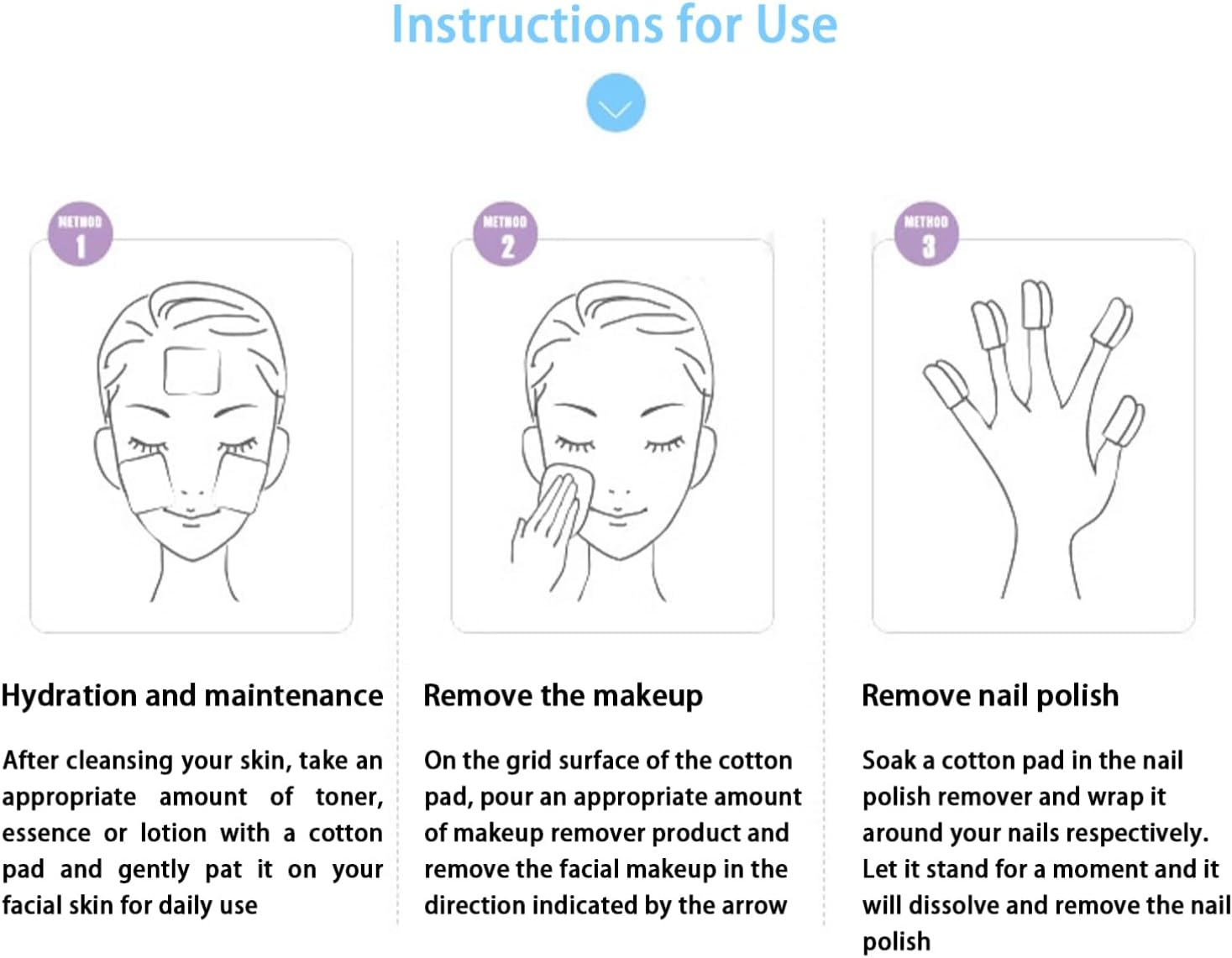 Aislor 100 Pieces Thickened Reusable Cotton Pads for Sensitive Skin Ideal for Cleansing Toner and Nail Care Blue One Size image number 6