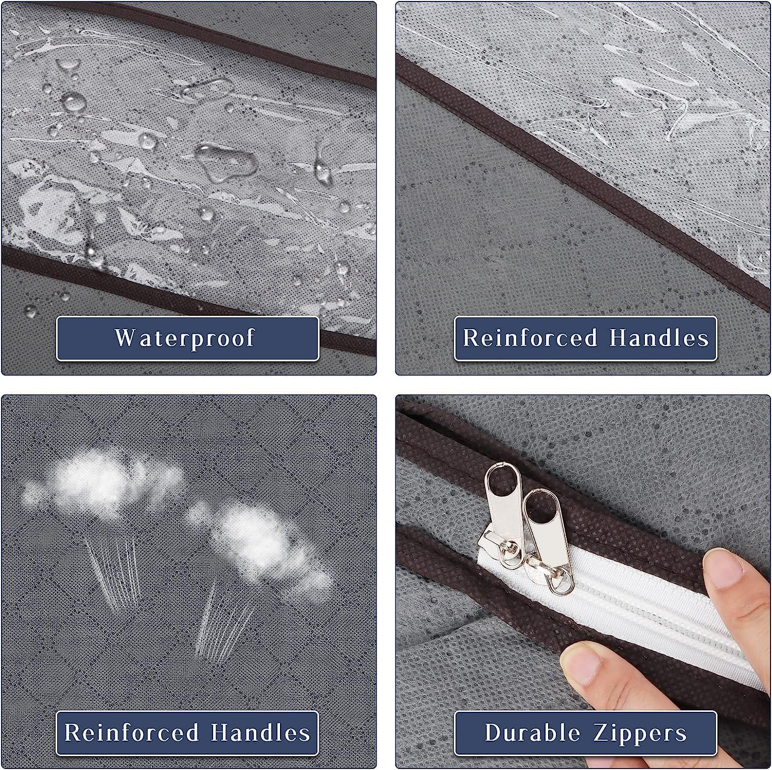 2-Pack 90L Underbed Storage Bags,H HOME-MART under Bed Shoe Storage Containers Clothes Organizers with Reinforced Handles,See-Through Window Sheet Organiser for Clothing, Blankets (2-Pack)