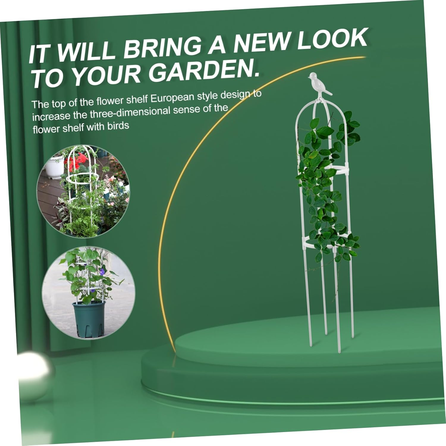 Milisten Plant Climbing Pergola for Garden Shelves Indoor Plant Trellis Gardening Vine Support Rack Weather-Resistant - Black image number 6